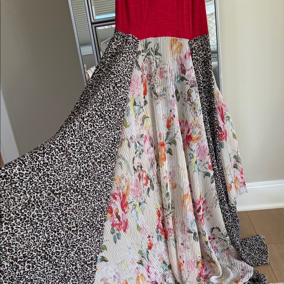 Free People Beach Bum Hawaii Maxi Dress Women SZ-Small Sleeveless Floral Cheetah - Picture 5 of 9